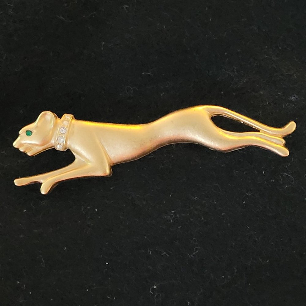 Jackie Collins VINTAGE Green-eyed Panther brooch